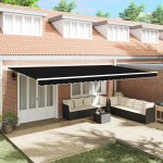 marchiza retractabilă manuală vidaXL Negru 600x300 cm marchiza retractabilă manuală vidaXL Negru 600x300 cm