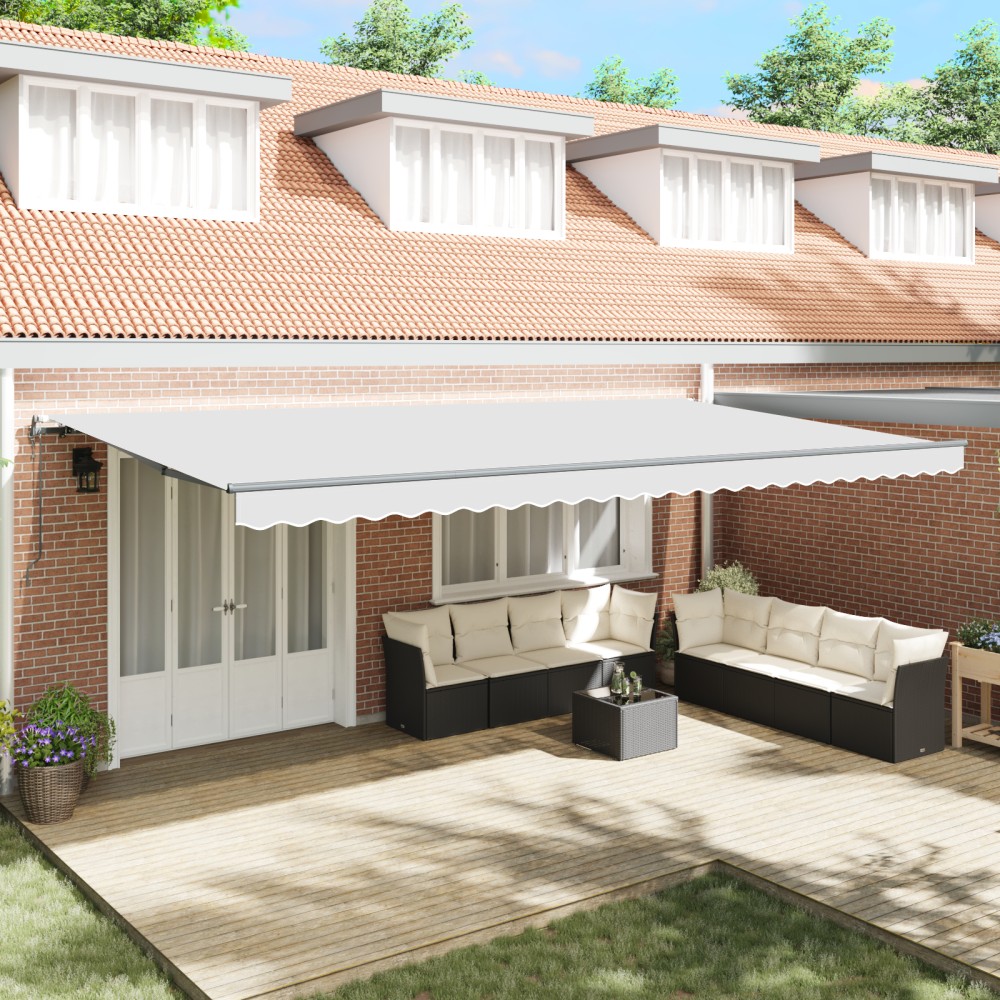 vidaXL Terasă Retractabilă Automată , Alb, 600 x 300 cm