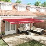 vidaXL Cortina Retractabilă Roșu 600 × 300 cm Poliester și metal