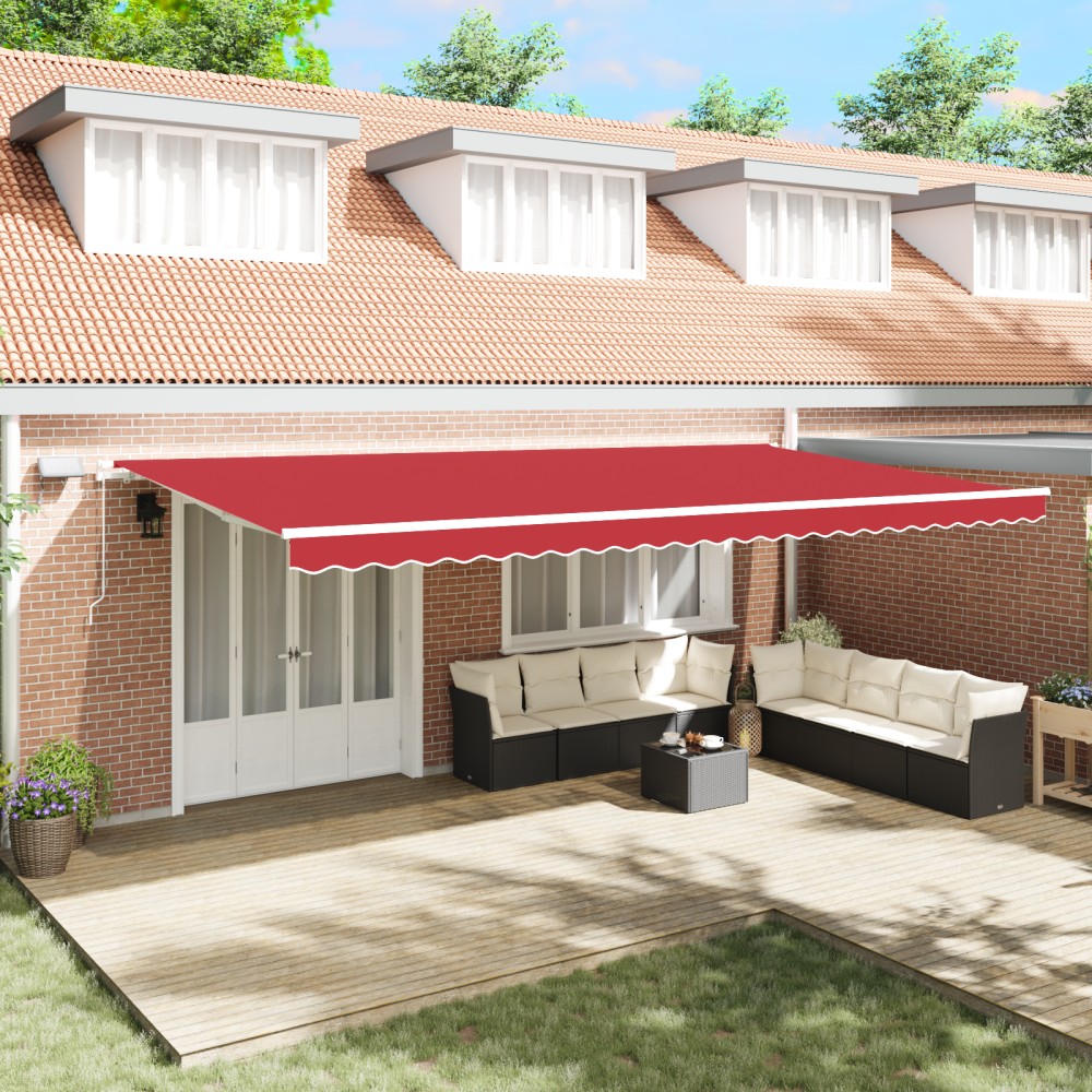 vidaXL Marchiză Roșie with Manual Roșu 600 × 300 cm Roșu