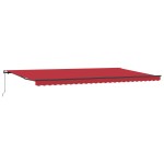 vidaXL Umbrelă retractabilă roșie Manual Roșu 600 × 300 cm țesătură vidaXL Umbrelă retractabilă roșie Manual Roșu 600 × 300 cm țesătură