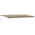 vidaXL Cortina Retractabilă Manual Verde și galben 600 × 300 cm