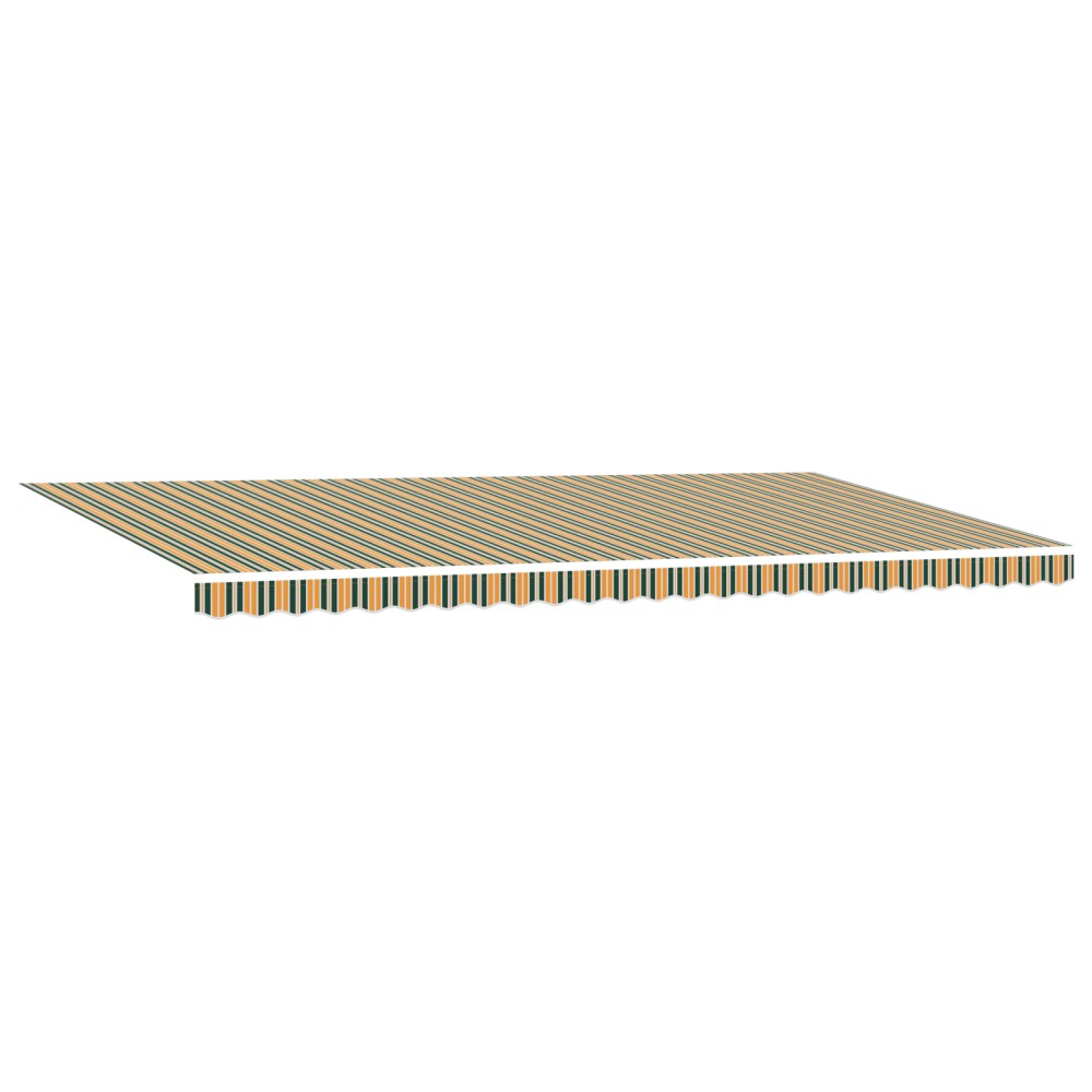 Marchiza manuală retractabilă vidaXL cu LED verde și galben 600x300 cm