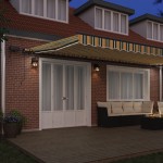 Marchiza manuală retractabilă vidaXL cu LED verde și galben 600x300 cm Marchiza manuală retractabilă vidaXL cu LED verde și galben 600x300 cm