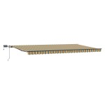 Marchiza manuală retractabilă vidaXL cu LED verde și galben 600x300 cm Marchiza manuală retractabilă vidaXL cu LED verde și galben 600x300 cm