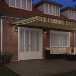 vidaXL Markiză retractabilă automată cu LED verde și galben 600 x 300 cm