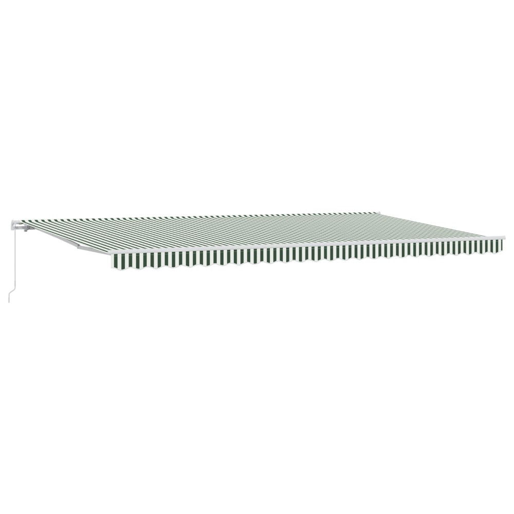 vidaXL Marchiză Retractabilă Manuală Verde și Alb 600x300 cm