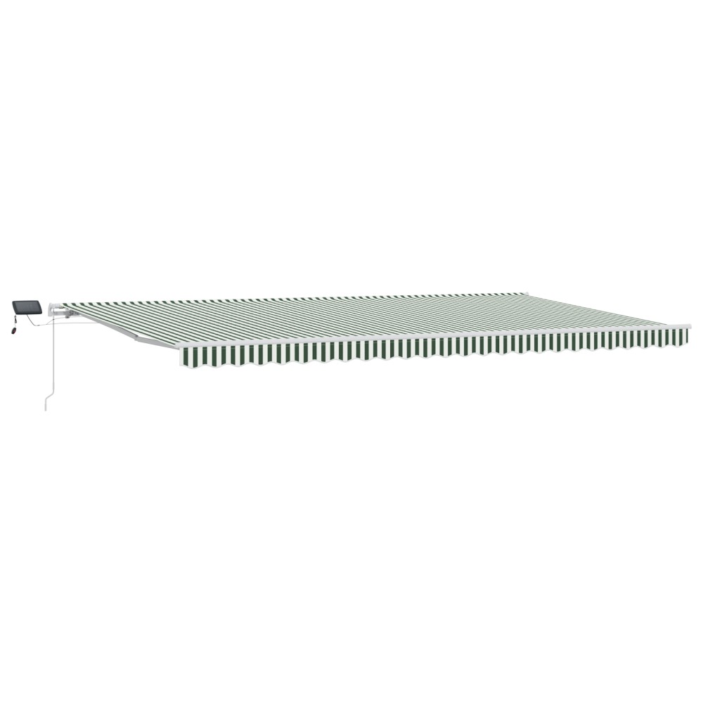 vidaXL Marchiză with Manual Verde și alb 600 × 300 cm Verde și alb