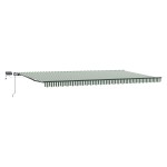 Marchiză retractabilă manuală vidaXL cu LED Verde și Alb 600x300 cm Marchiză retractabilă manuală vidaXL cu LED Verde și Alb 600x300 cm