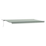 marchiza automată retractabilă cu LED Verde și Alb 600x300 cm marchiza automată retractabilă cu LED Verde și Alb 600x300 cm