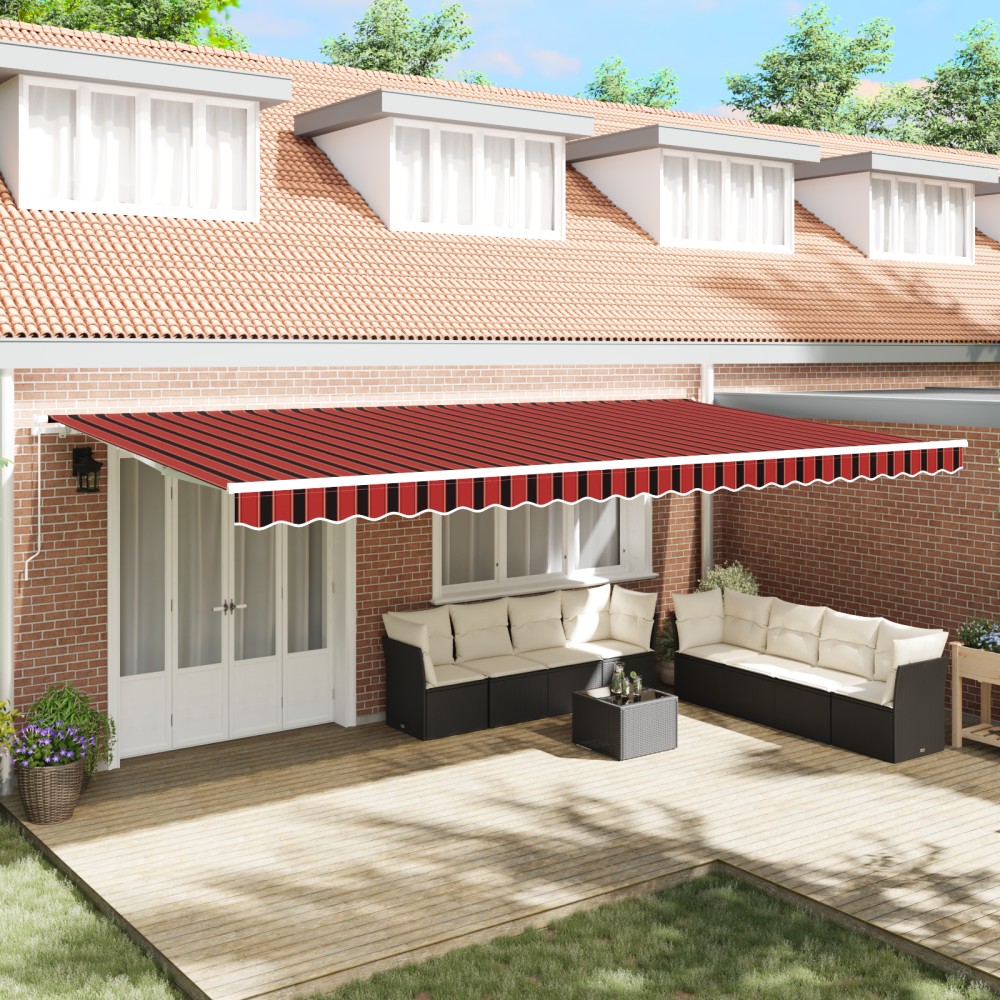 vidaXL Cortina Retractabilă Portocalie și maro 600 x 350 cm țesătură