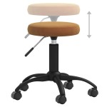 vidaXL Scaun de birou pivotant, maro, catifea vidaXL Scaun de birou pivotant, maro, catifea