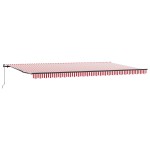 vidaXL Cortina Retractabilă Manual Roșu și alb 600 × 350 cm țesătură vidaXL Cortina Retractabilă Manual Roșu și alb 600 × 350 cm țesătură