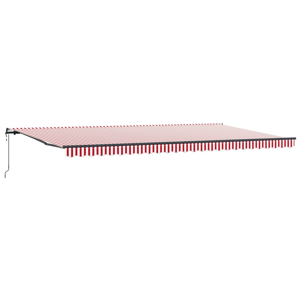 vidaXL Pergolă retractabilă automată cu dungi roșii și albe, 600 x 350 cm