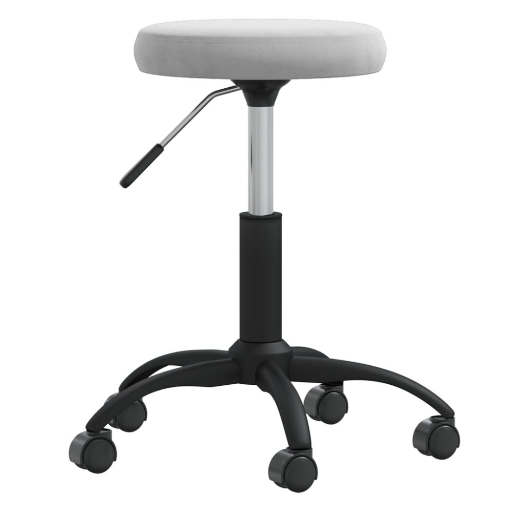vidaXL Scaun de birou pivotant, gri deschis, catifea