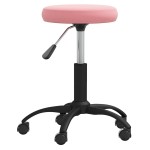 vidaXL Scaun pivotant de birou catifea roz vidaXL Scaun pivotant de birou catifea roz