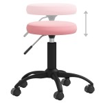 vidaXL Scaun pivotant de birou catifea roz vidaXL Scaun pivotant de birou catifea roz