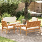 vidaXL Set de canapele pentru grădină 5 pcs Maro 75 x 45 x 38cm