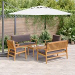 vidaXL Set de canapele pentru grădină 5 pcs Maro 75 x 45 x 38cm