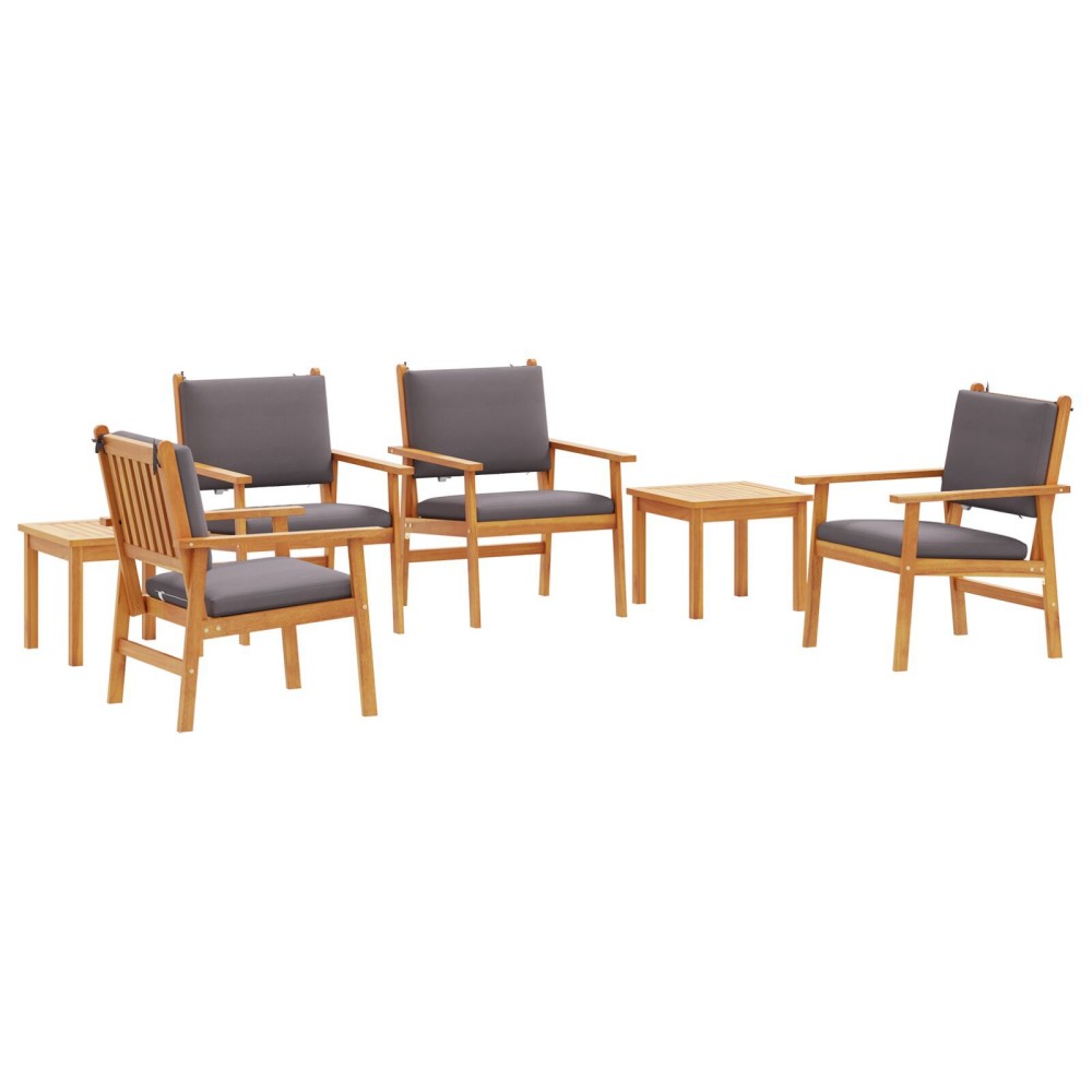 vidaXL Set de canapele pentru grădină 6 pcs Maro 45 x 45 x 38cm