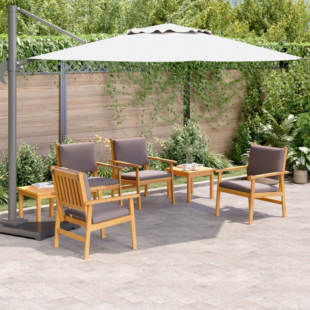 vidaXL Set de canapele pentru grădină 6 pcs Maro 45 x 45 x 38cm