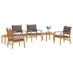 vidaXL Set de canapele pentru grădină 6 pcs Maro 45 x 45 x 38cm
