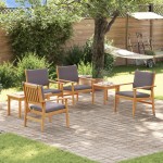 vidaXL Set de canapele pentru grădină 6 pcs Maro 45 x 45 x 38cm