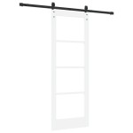 Ușă glisantă vidaXL cu set de accesorii 'ORKDAL'Alb Lemn Solid & Sticlă Ușă glisantă vidaXL cu set de accesorii 'ORKDAL'Alb Lemn Solid & Sticlă