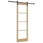 vidaXL Ușă Glisantă ORKDAL Set de 2 Natural și negru Lemn, Metal