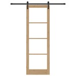 vidaXL Ușă Glisantă ORKDAL Set de 2 Natural și negru Lemn, Metal