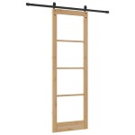 vidaXL Ușă Glisantă ORKDAL Set de 2 Natural și negru Lemn, Metal