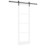 Ușă glisantă vidaXL cu set de accesorii 'ORKDAL'Lemn solid alb și sticlă