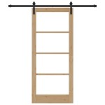 vidaXL Ușă glisantă ORKDAL Natural și Negru 86 x 198,5 cm