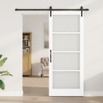 vidaXL Ușă Glisantă ORKDAL Set de 2 Alb și Negru Lemn 86 x 211 cm
