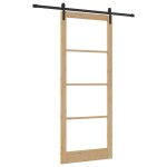 vidaXL Ușă glisantă ORKDAL Set de 2 Natural și negru Lemn masiv