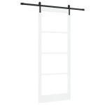 Ușă glisantă vidaXL cu set de accesorii 'ORKDAL'Alb Lemn Solid & Sticlă Ușă glisantă vidaXL cu set de accesorii 'ORKDAL'Alb Lemn Solid & Sticlă
