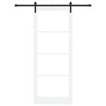 Ușă glisantă vidaXL cu set de accesorii 'ORKDAL'Alb Lemn Solid & Sticlă Ușă glisantă vidaXL cu set de accesorii 'ORKDAL'Alb Lemn Solid & Sticlă