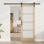 vidaXL Ușă glisantă ORKDAL Natural și Negru 78 x 202 cm