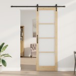 vidaXL Ușă glisantă ORKDAL Natural și Negru 78 x 232 cm