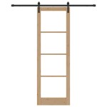 vidaXL Ușă glisantă ORKDAL Natural și Negru 78 x 232 cm