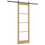vidaXL Ușă glisantă ORKDAL Natural și Negru 78 x 232 cm