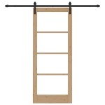 vidaXL Ușă glisantă ORKDAL Natural și Negru 83 x 202 cm