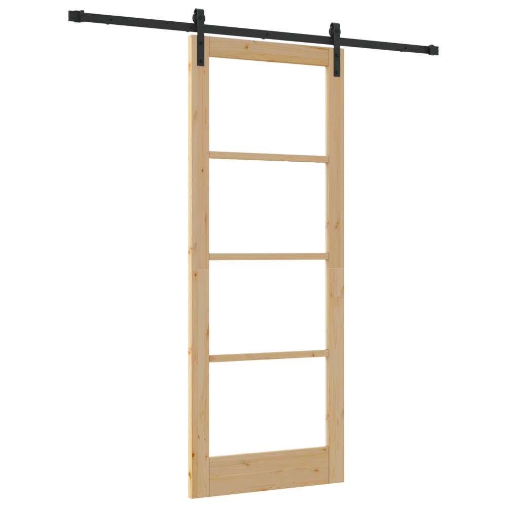 vidaXL Ușă glisantă ORKDAL Natural și Negru 83 x 211 cm