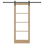 vidaXL Ușă glisantă ORKDAL Natural și Negru 83 x 211 cm