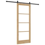 vidaXL Ușă glisantă ORKDAL Natural și Negru 83 x 211 cm