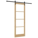 vidaXL Ușă glisantă ORKDAL Natural și Negru 83 x 232 cm
