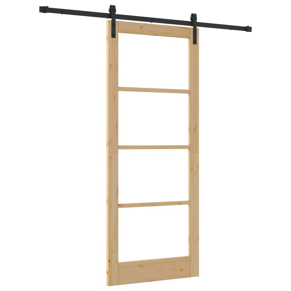 vidaXL Ușă glisantă ORKDAL Natural și Negru 86 x 211 cm
