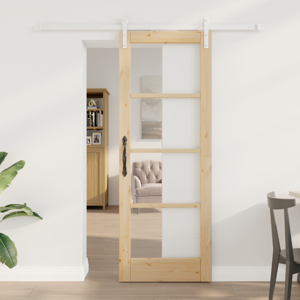 vidaXL Ușă glisantă ORKDAL Maro 73.5 x 198.5 cm Lemn masiv de pin