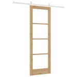 Ușă glisantă vidaXL cu kit de hardware "ORKDAL" Lemn solid & Sticlă