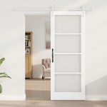Set de Ușă Glisantă vidaXL cu Accesorii "ORKDAL" Alb Lemn Masiv & Sticlă Set de Ușă Glisantă vidaXL cu Accesorii "ORKDAL" Alb Lemn Masiv & Sticlă